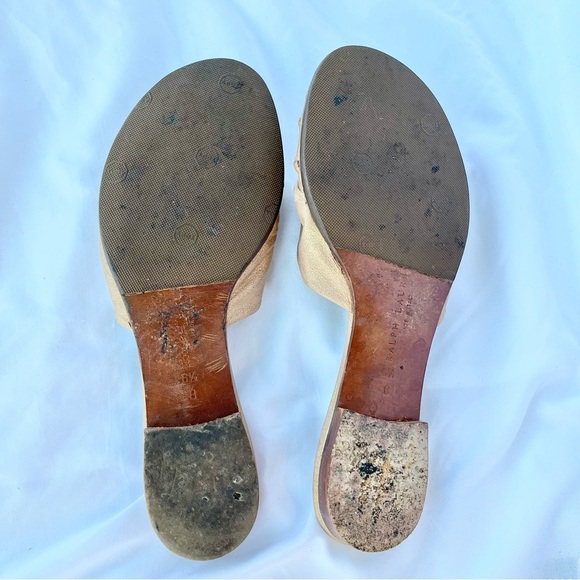 RALPH LAUREN PURPLE LABEL | KNOTTED GOLD LEATHER METALLIC SLIDE SANDAL SIZE 6.5 - Picture 6 of 6